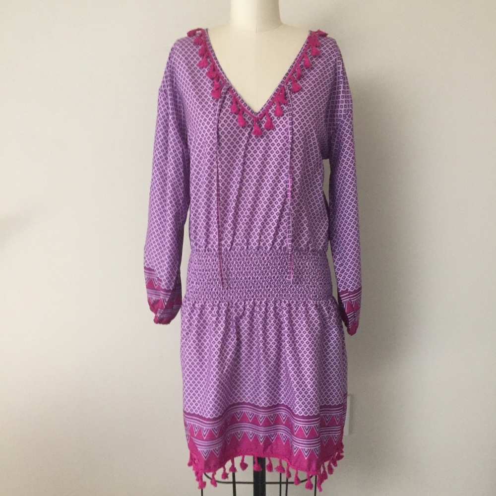 Boho Smocked Waist Dress Size Large